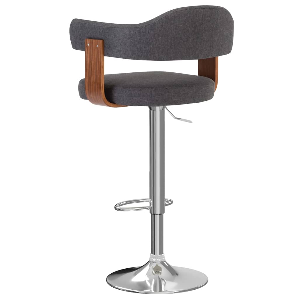 Tabourets de bar lot de 2 gris foncé bois courbé et tissu - XIOS