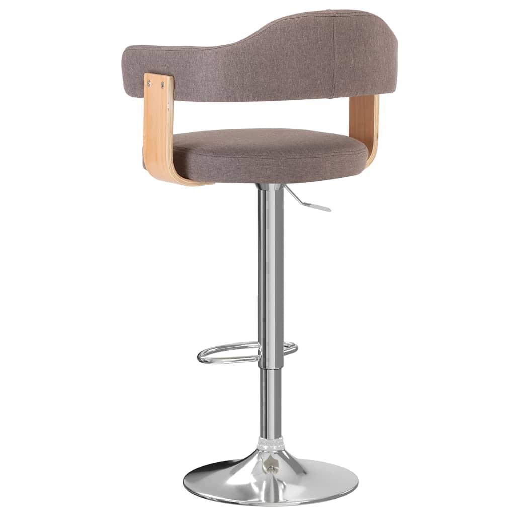Tabourets de bar lot de 2 taupe bois courbé et tissu - XIOS