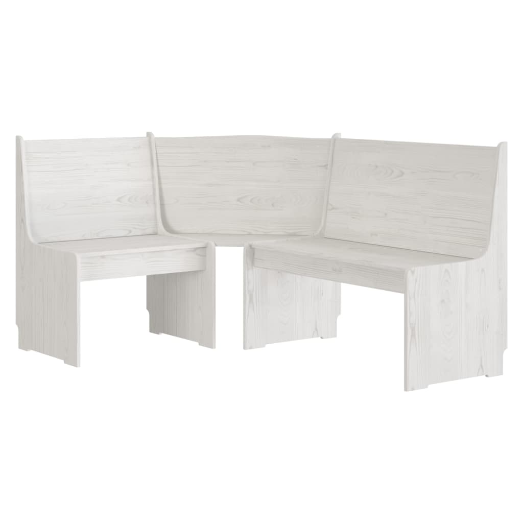 Banc d'angle REINE 151 cm blanc bois de pin solide - XIOS