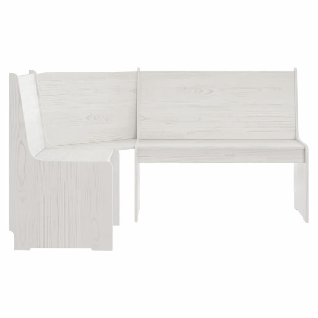 Banc d'angle REINE 151 cm blanc bois de pin solide - XIOS