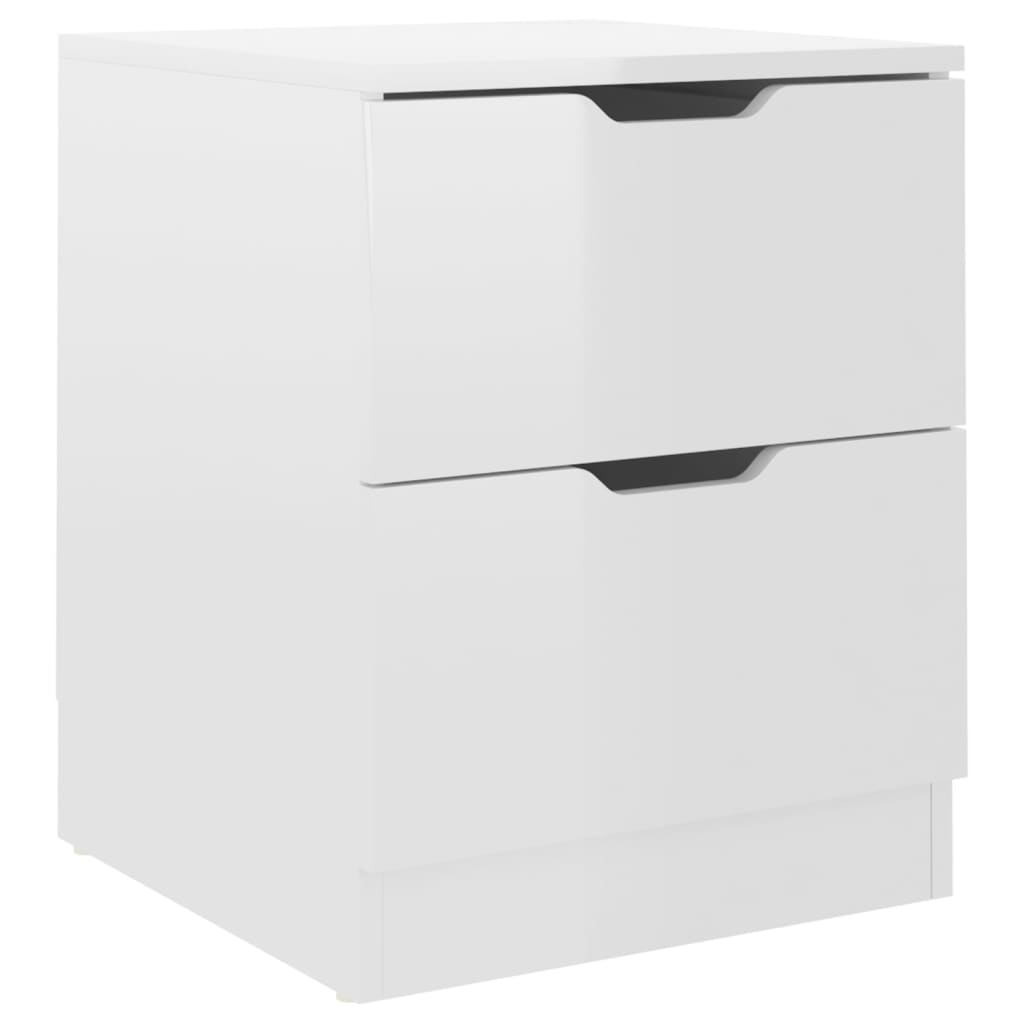 Tables de chevet 2pcs Blanc brillant 40x40x50cm bois ingénierie - XIOS