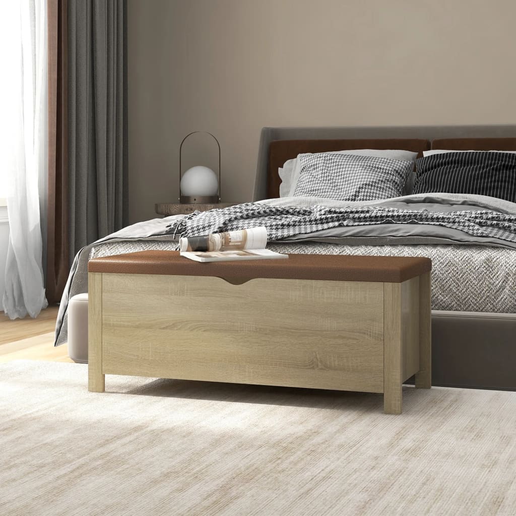 Boîte de rangement coussin Chêne sonoma 105x40x45 cm Aggloméré - XIOS