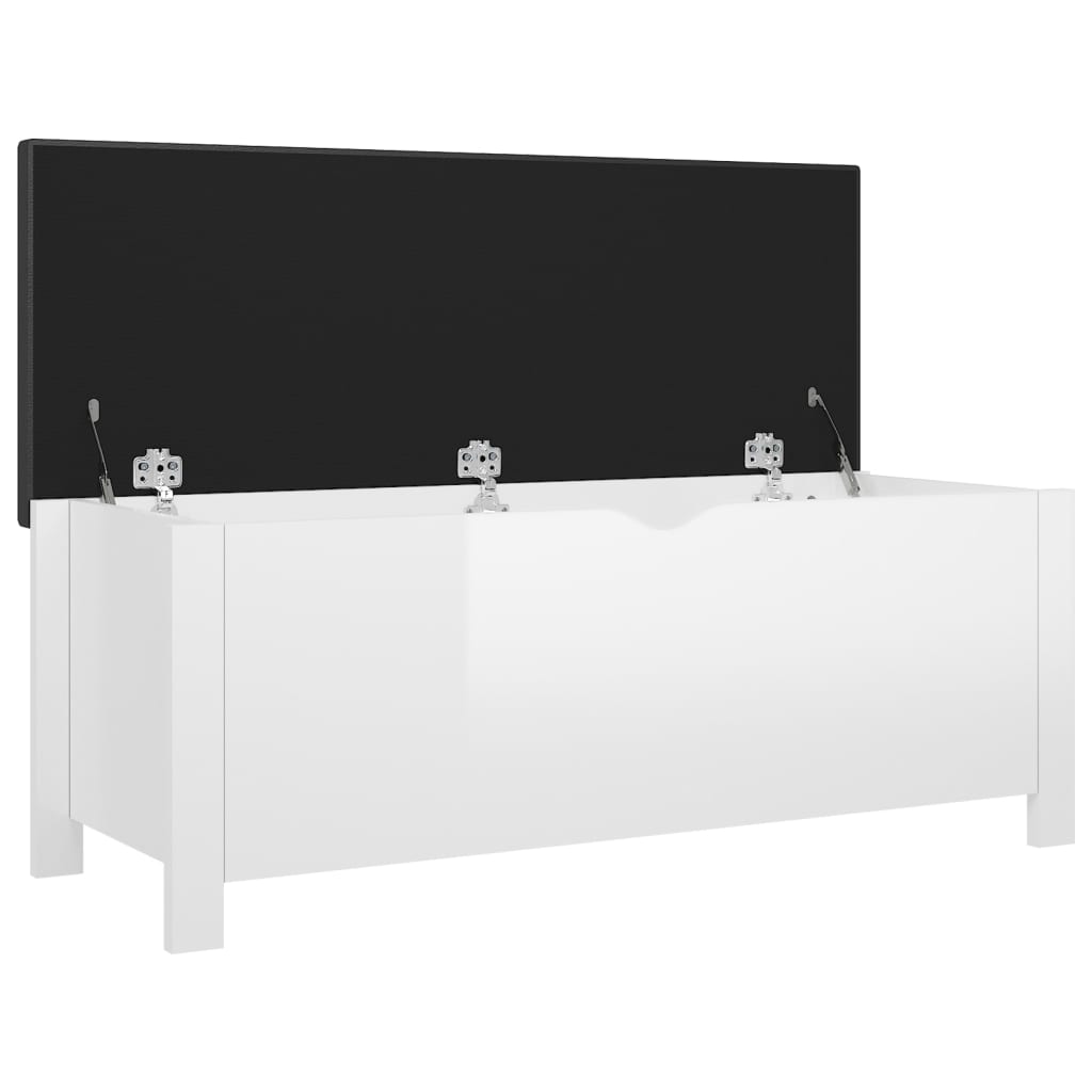 Boîte de rangement coussin Blanc brillant 105x40x45cm Aggloméré - XIOS