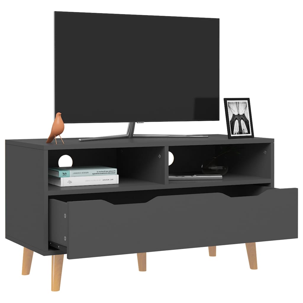 Meuble TV gris 90x40x48,5 cm bois d'ingénierie - XIOS