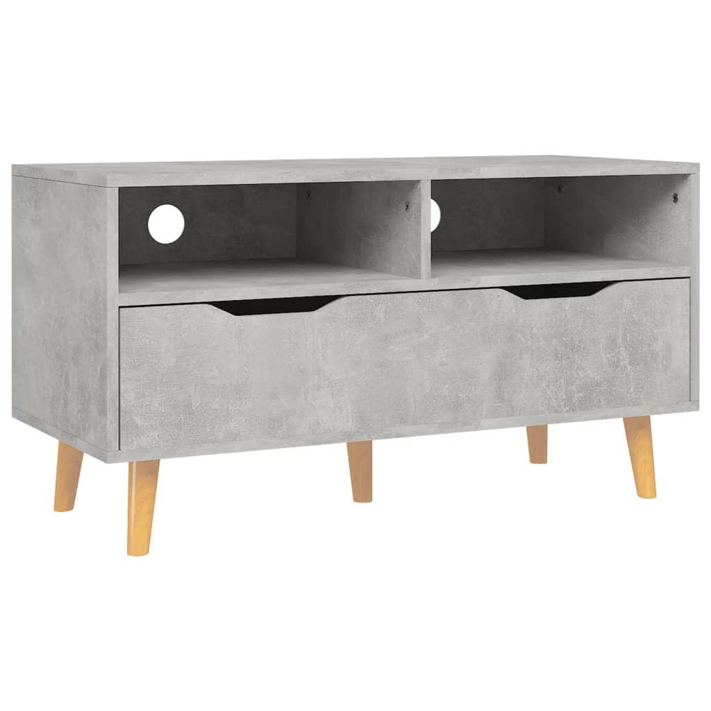 Meuble TV gris béton 90x40x48,5 cm bois d'ingénierie - XIOS