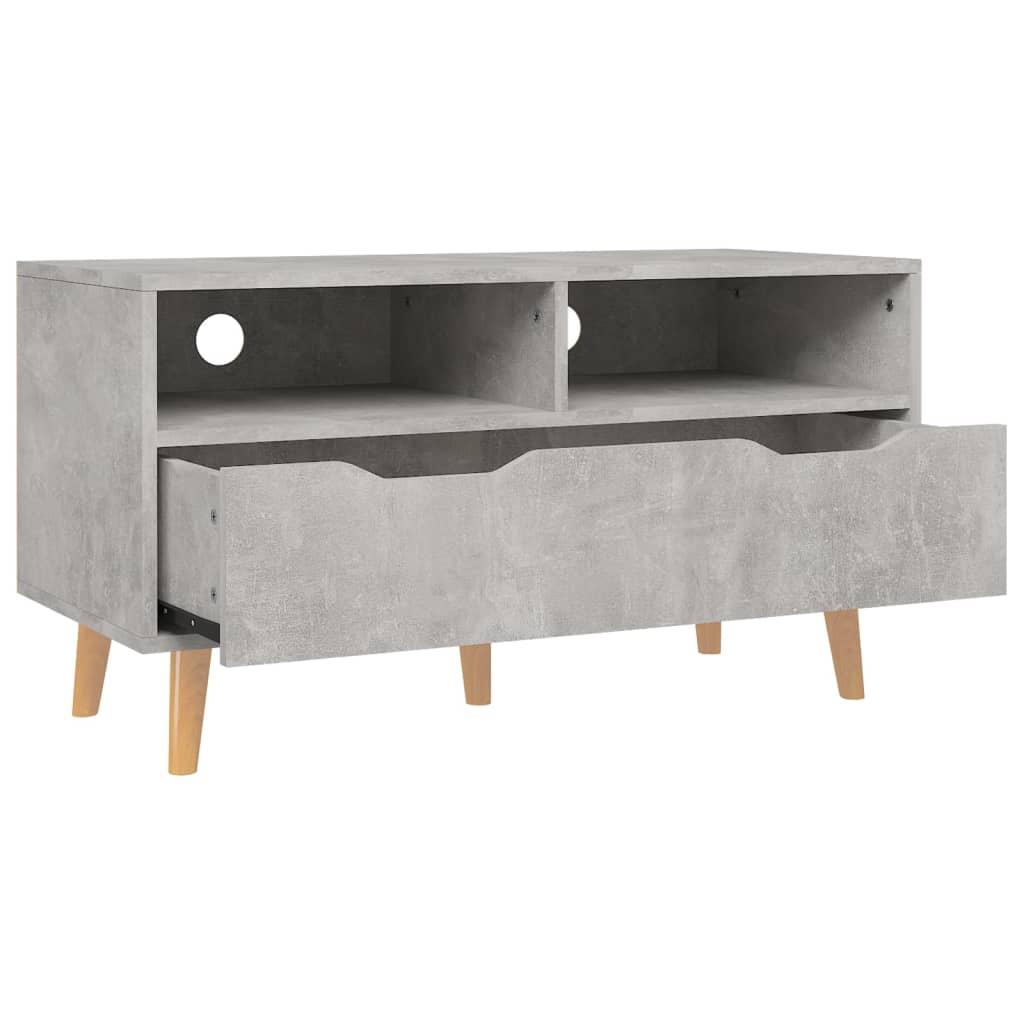 Meuble TV gris béton 90x40x48,5 cm bois d'ingénierie - XIOS