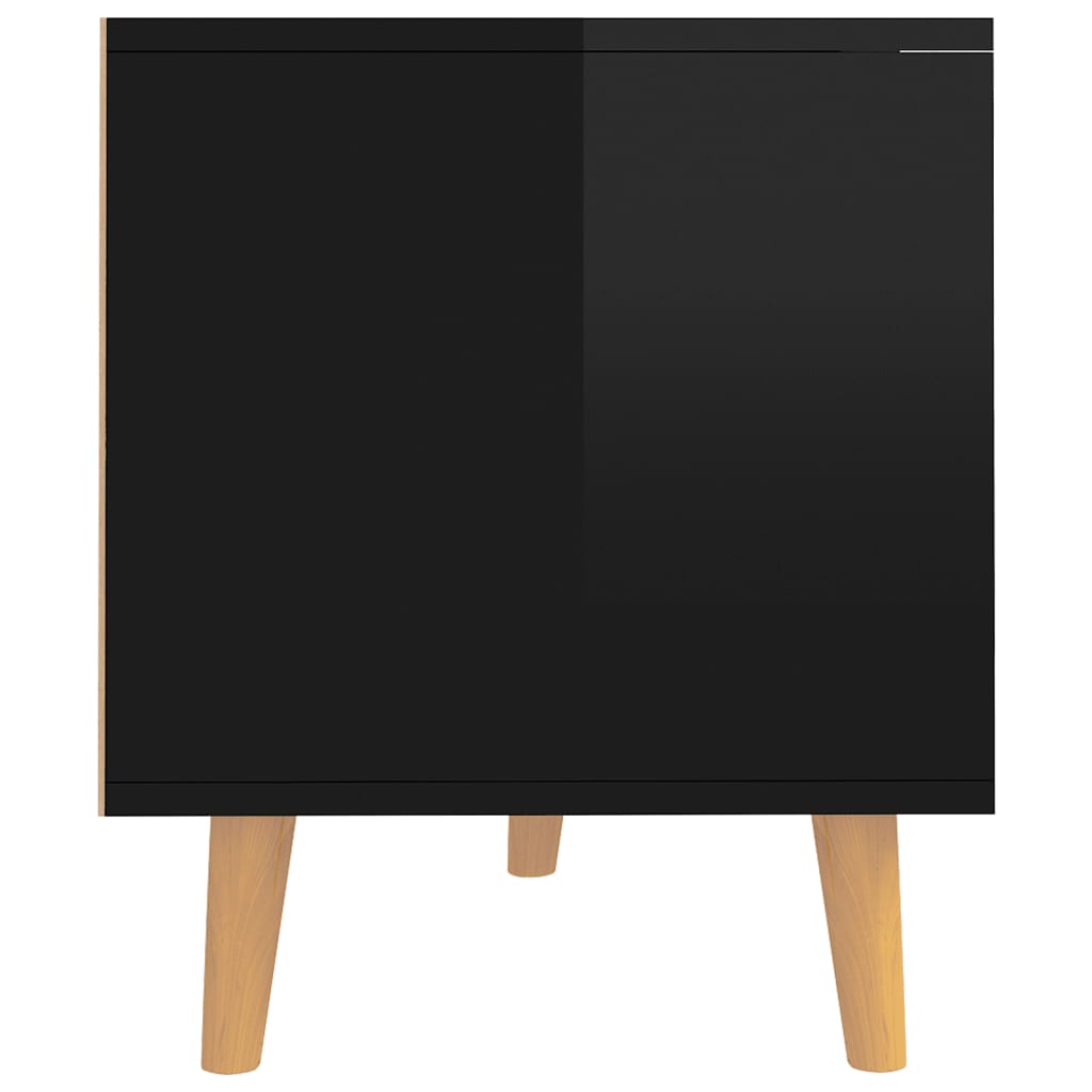 Meuble TV noir brillant 90x40x48,5 cm bois d'ingénierie - XIOS