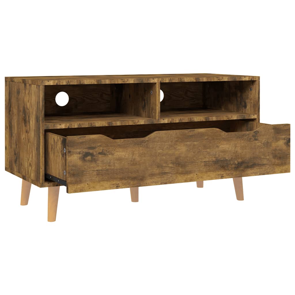 Meuble TV chêne fumé 90x40x48,5 cm bois d'ingénierie - XIOS