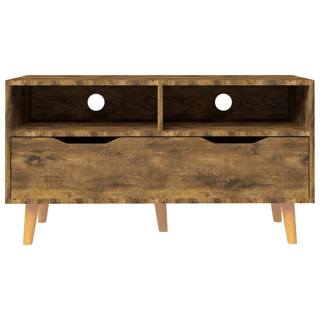 Meuble TV chêne fumé 90x40x48,5 cm bois d'ingénierie - XIOS
