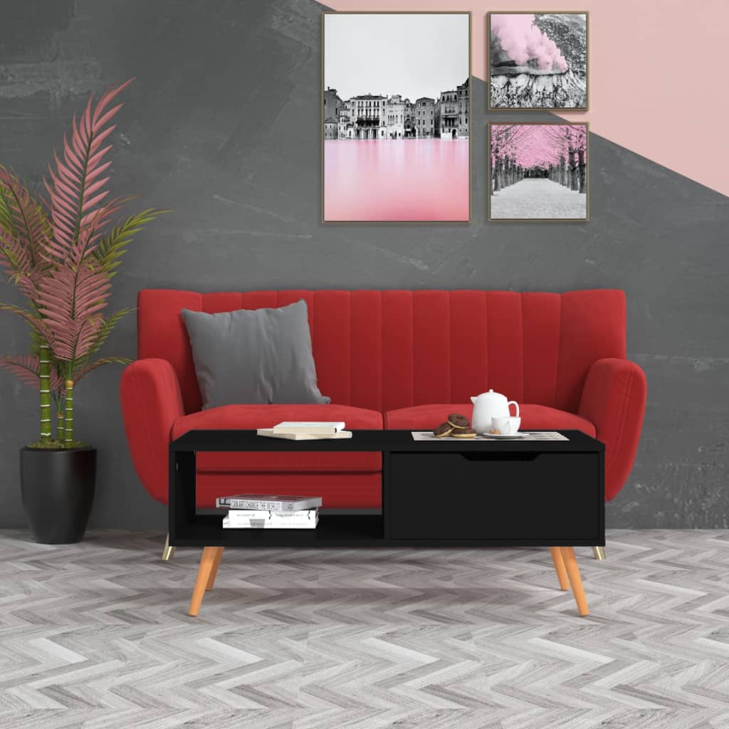 Table basse Noir 100x49,5x43 cm Bois d'ingénierie - XIOS