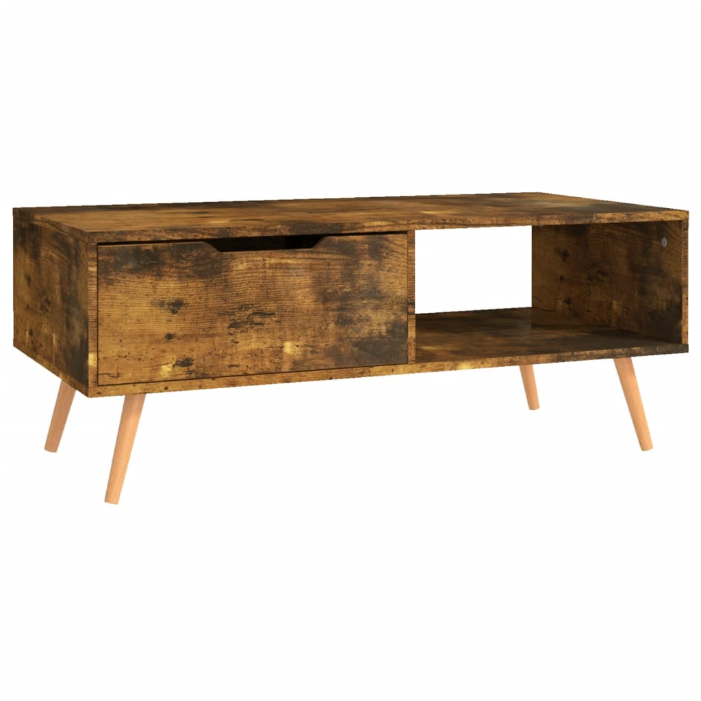 Table basse Chêne fumé 100x49,5x43 cm Bois d'ingénierie - XIOS