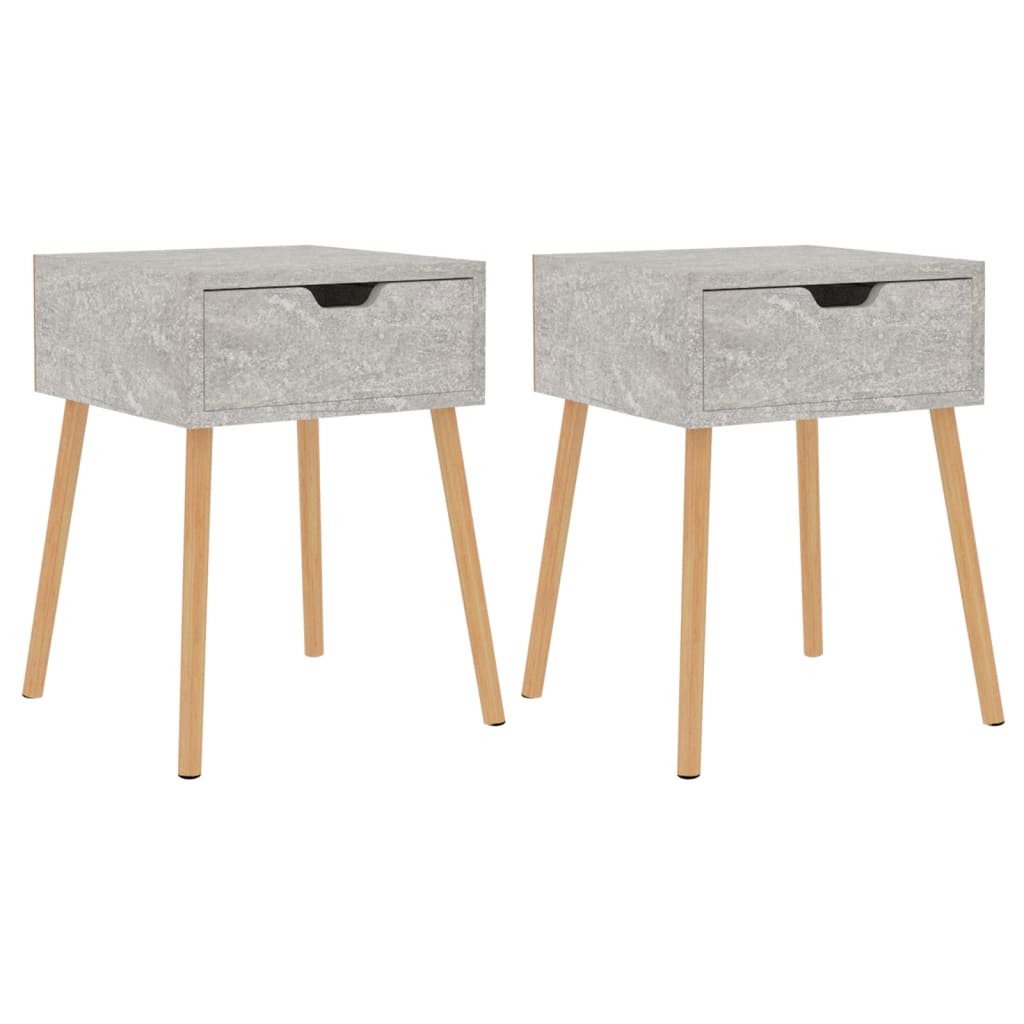 Tables de chevet 2 pcs Gris béton 40x40x56 cm Bois d'ingénierie - XIOS
