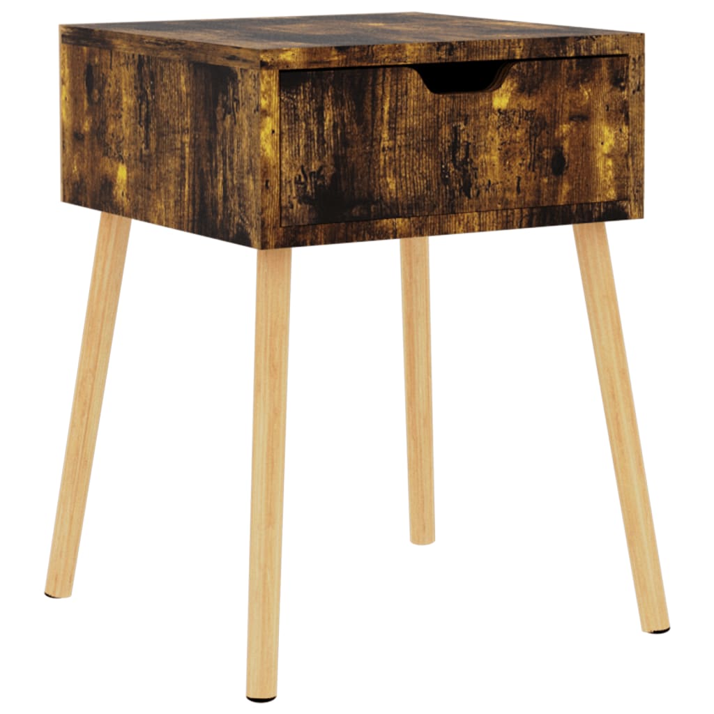 Table de chevet chêne fumé 40x40x56 cm Bois d'ingénierie - XIOS