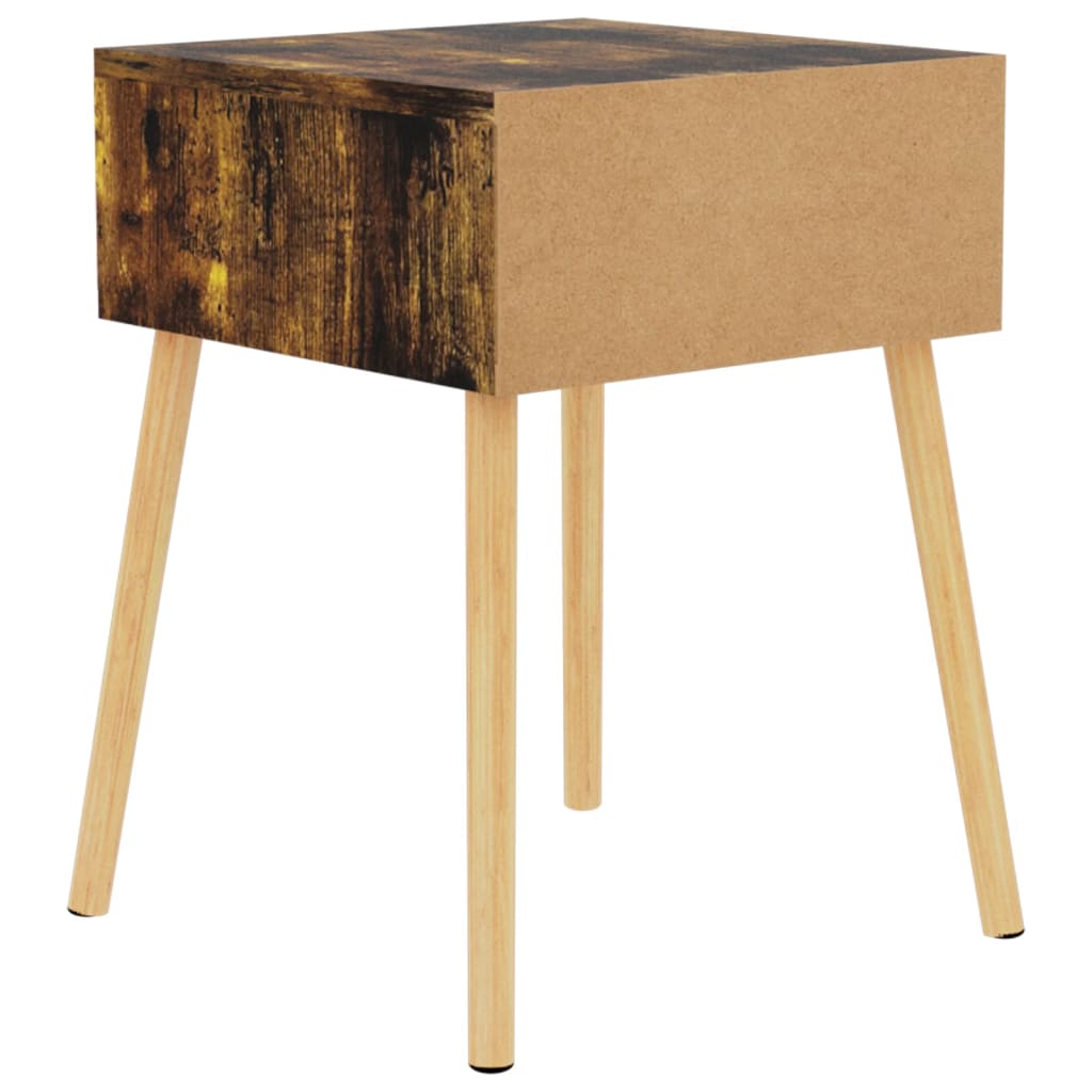 Table de chevet chêne fumé 40x40x56 cm Bois d'ingénierie - XIOS