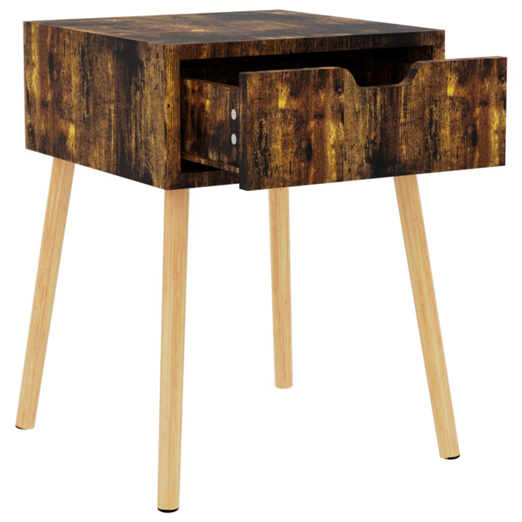 Table de chevet chêne fumé 40x40x56 cm Bois d'ingénierie - XIOS