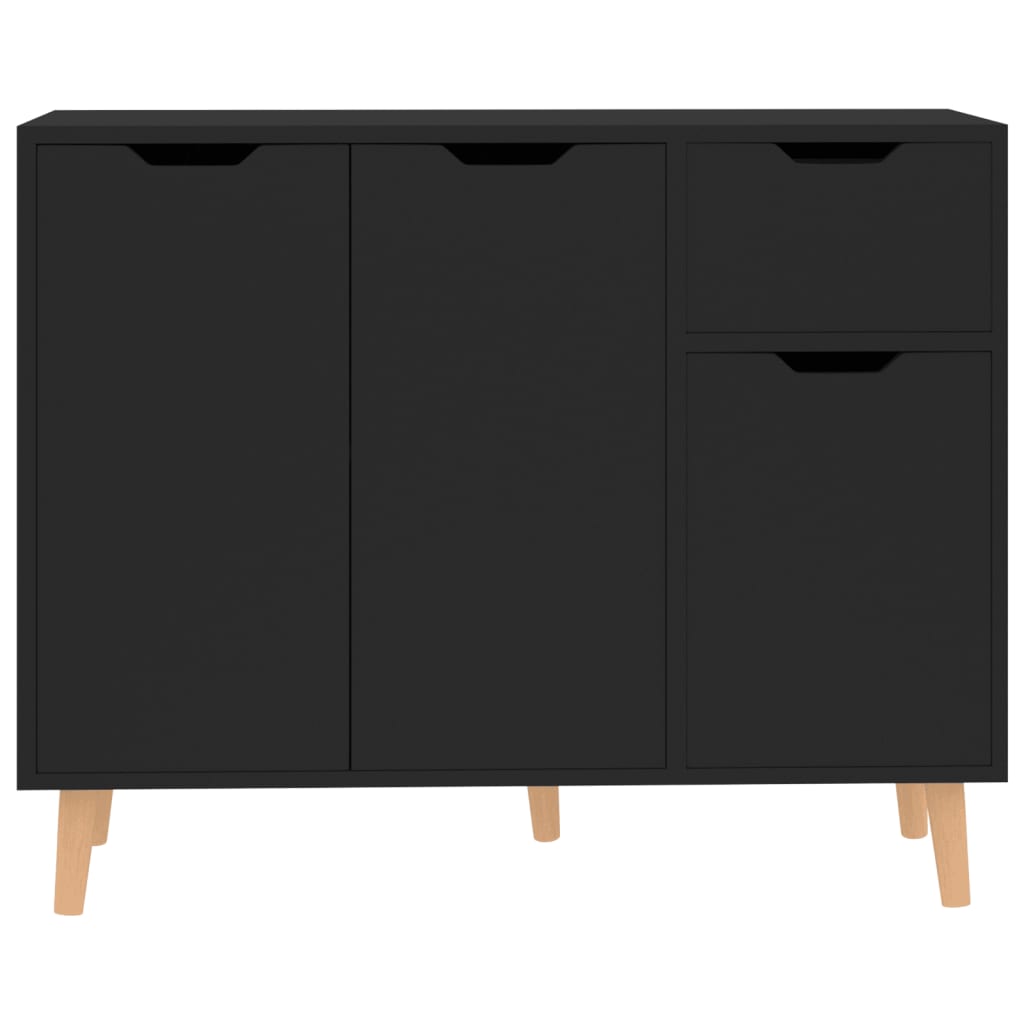 Buffet noir 90x30x72 cm bois d'ingénierie - XIOS