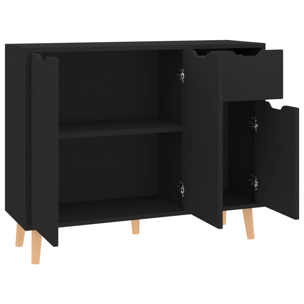 Buffet noir 90x30x72 cm bois d'ingénierie - XIOS
