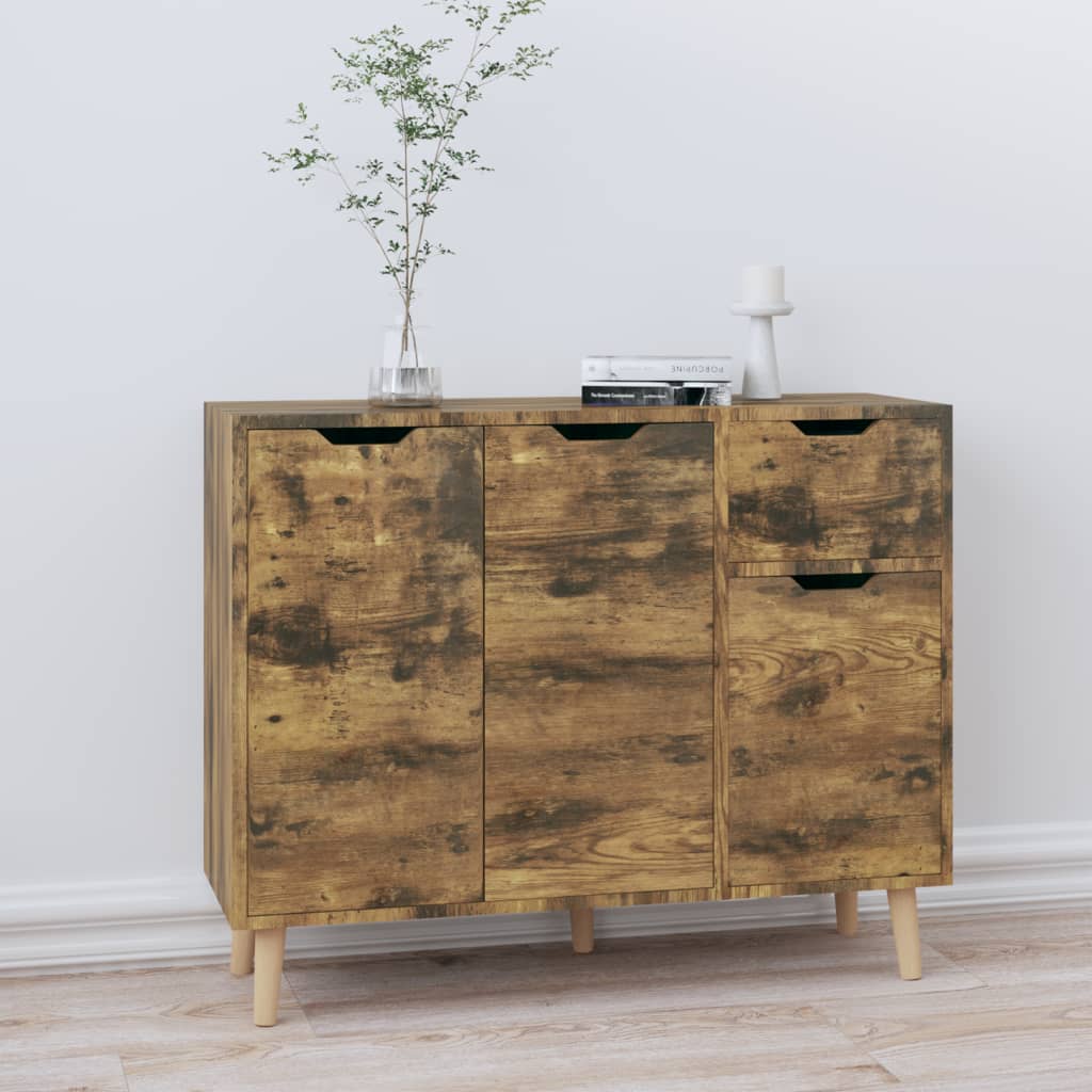 Buffet chêne fumé 90x30x72 cm bois d'ingénierie - XIOS