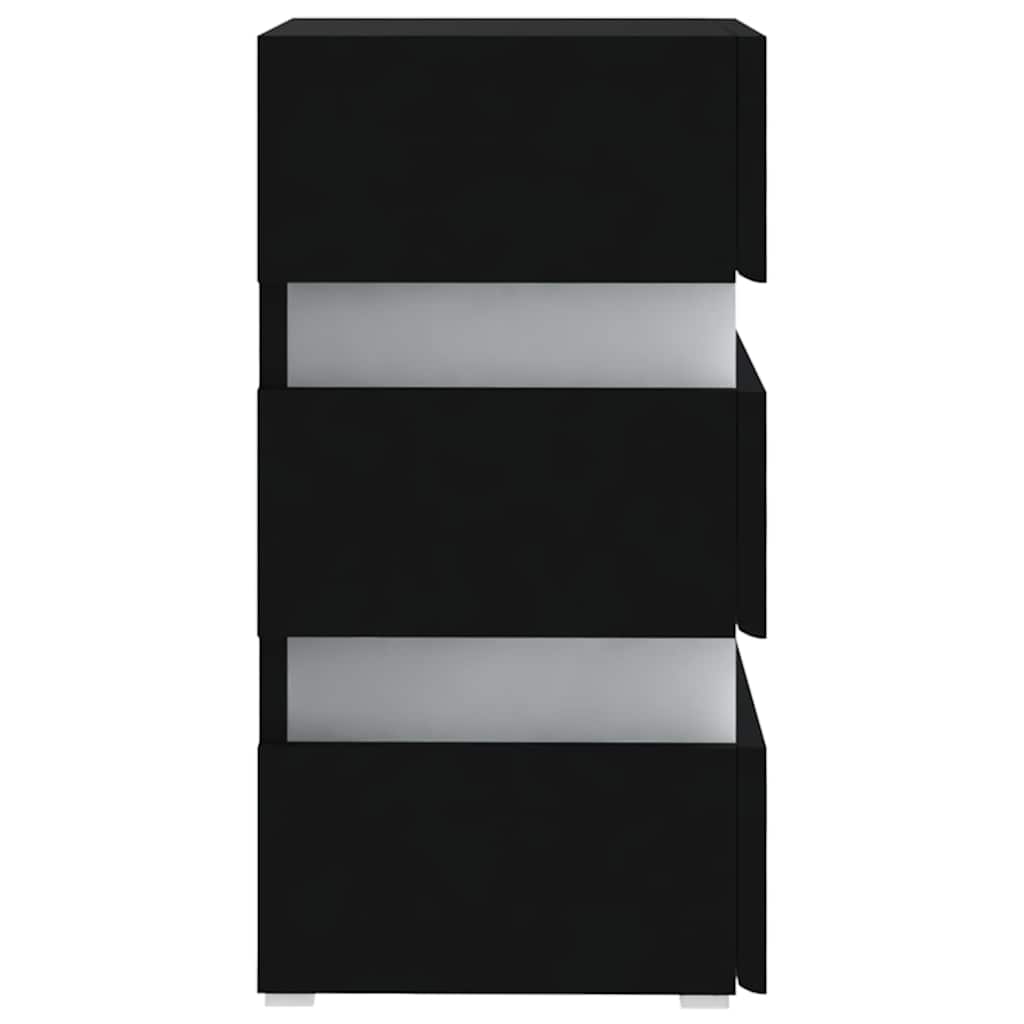 Table de chevet à LED Noir 45x35x67 cm Bois d'ingénierie - XIOS