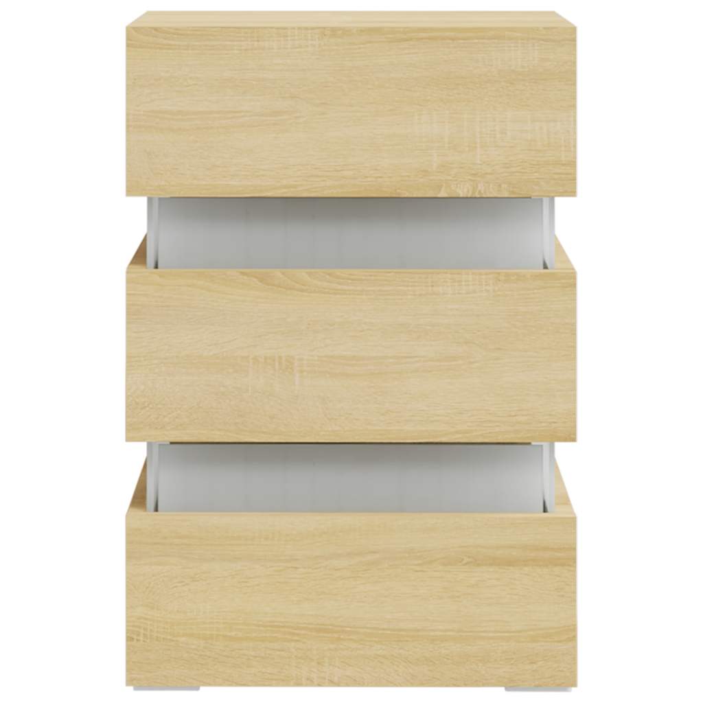 Table de chevet à LED chêne sonoma 45x35x67cm bois d'ingénierie - XIOS