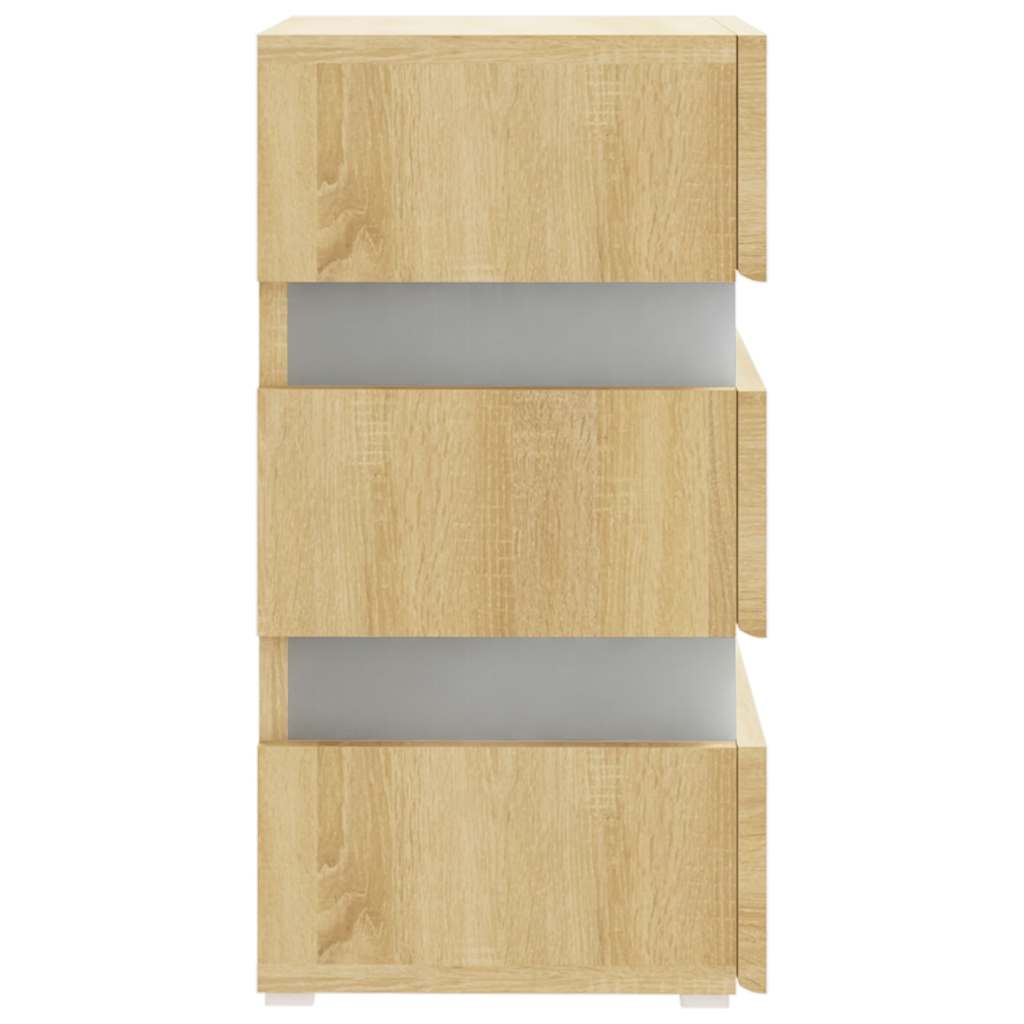 Table de chevet à LED chêne sonoma 45x35x67cm bois d'ingénierie - XIOS
