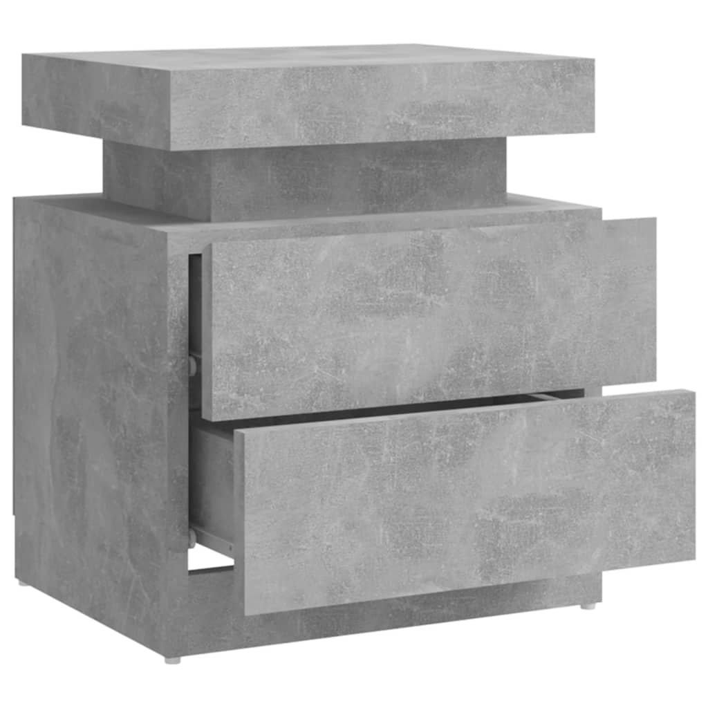 Table de chevet Gris béton 45x35x52 cm Bois d'ingénierie - XIOS