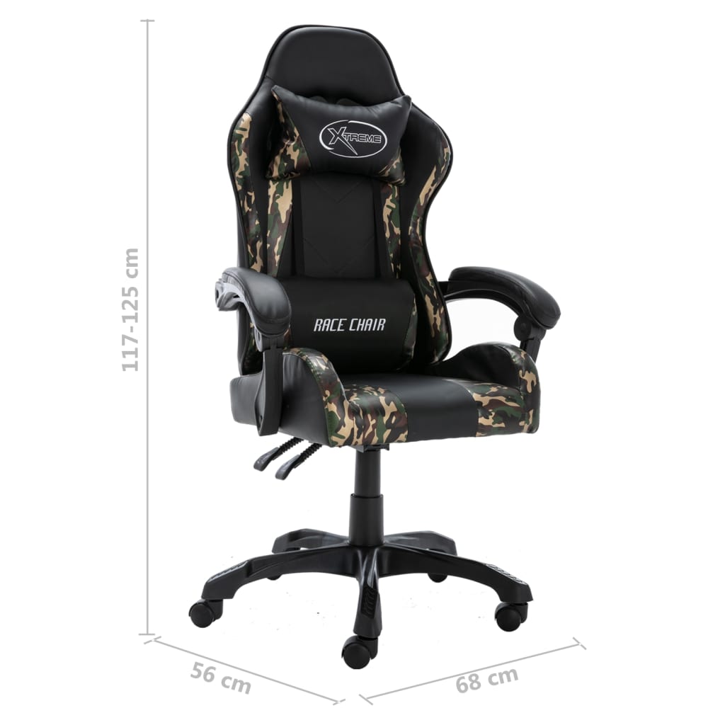 Fauteuil de jeux vidéo Noir et camouflage Similicuir - XIOS