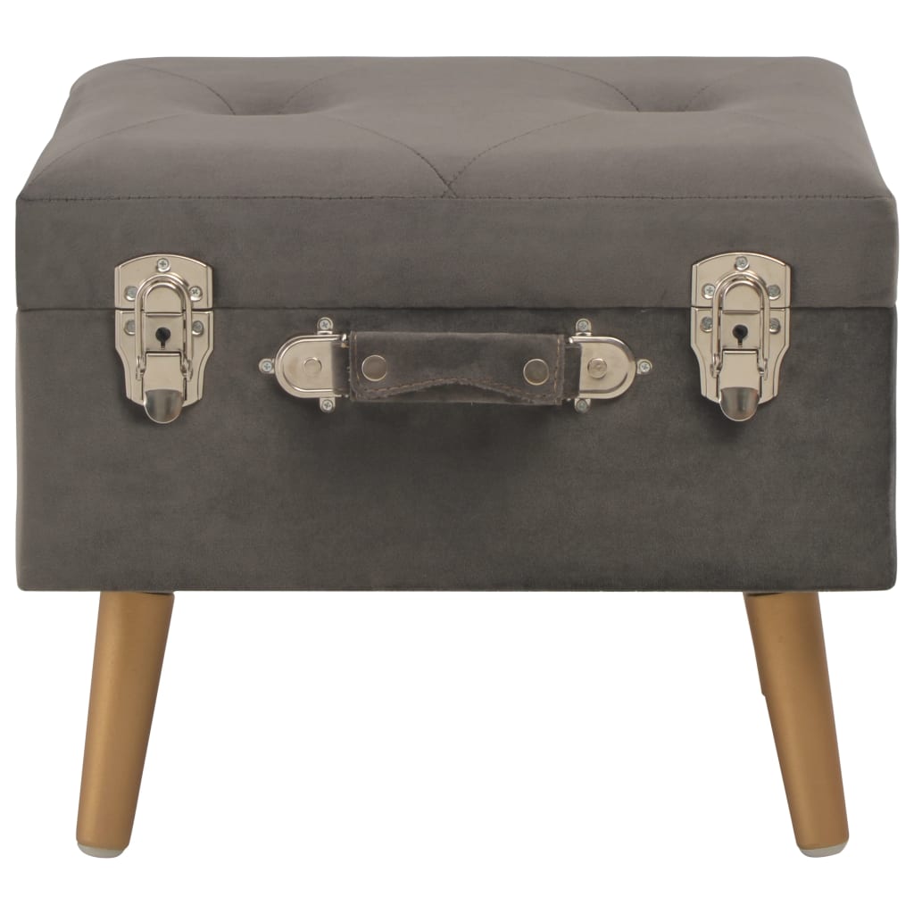 Tabouret de rangement 40 cm Gris Velours - XIOS