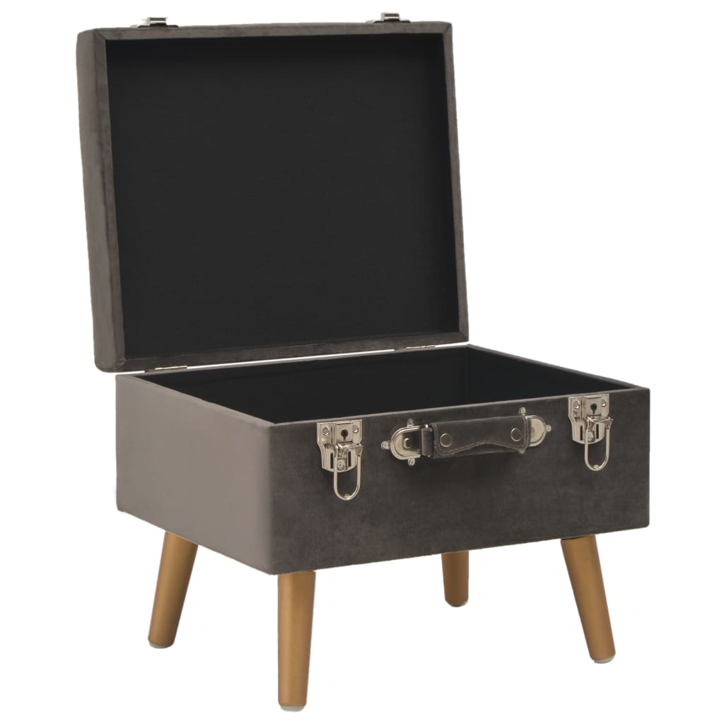 Tabouret de rangement 40 cm Gris Velours - XIOS
