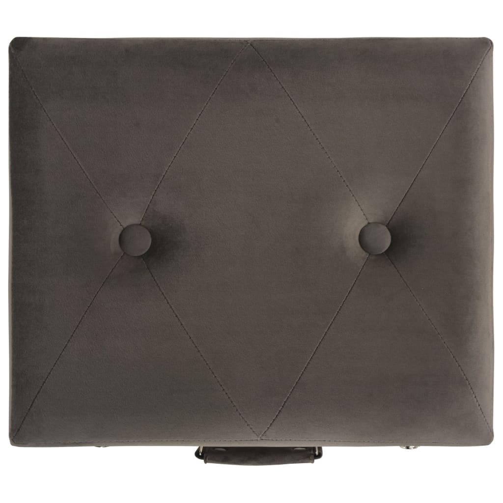 Tabouret de rangement 40 cm Gris Velours - XIOS