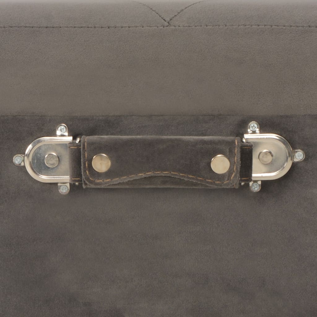 Tabouret de rangement 40 cm Gris Velours - XIOS