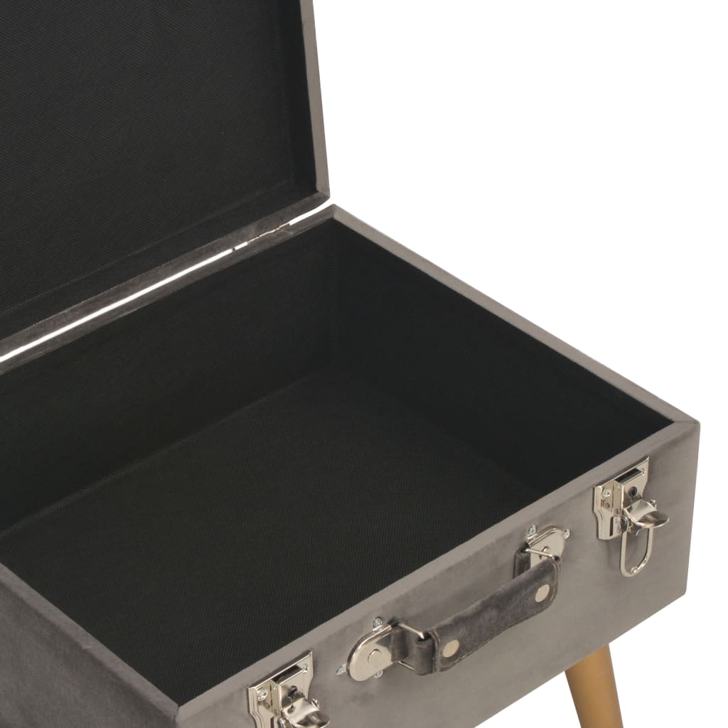 Tabouret de rangement 40 cm Gris Velours - XIOS