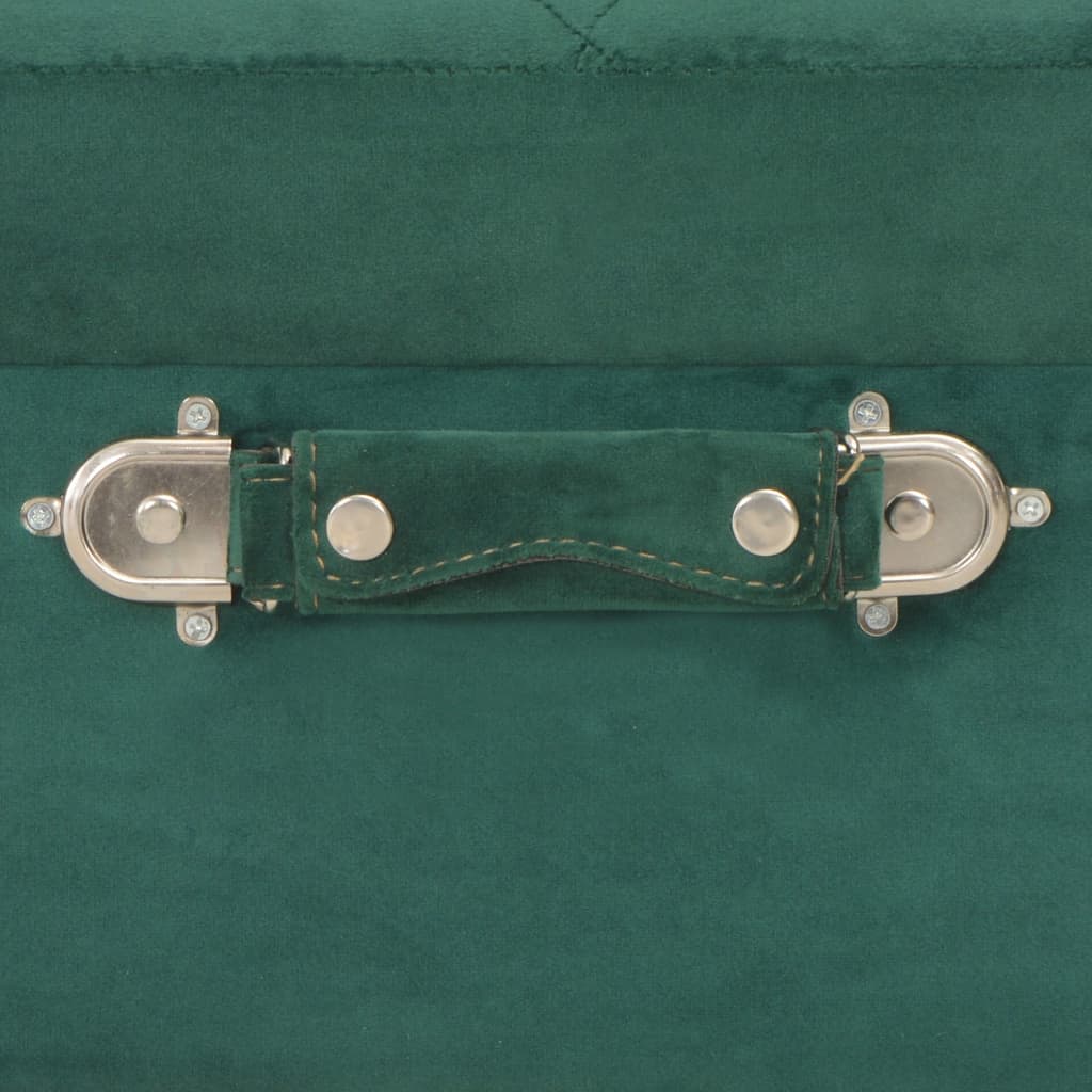 Tabourets de rangement lot de 3 Vert Velours - XIOS