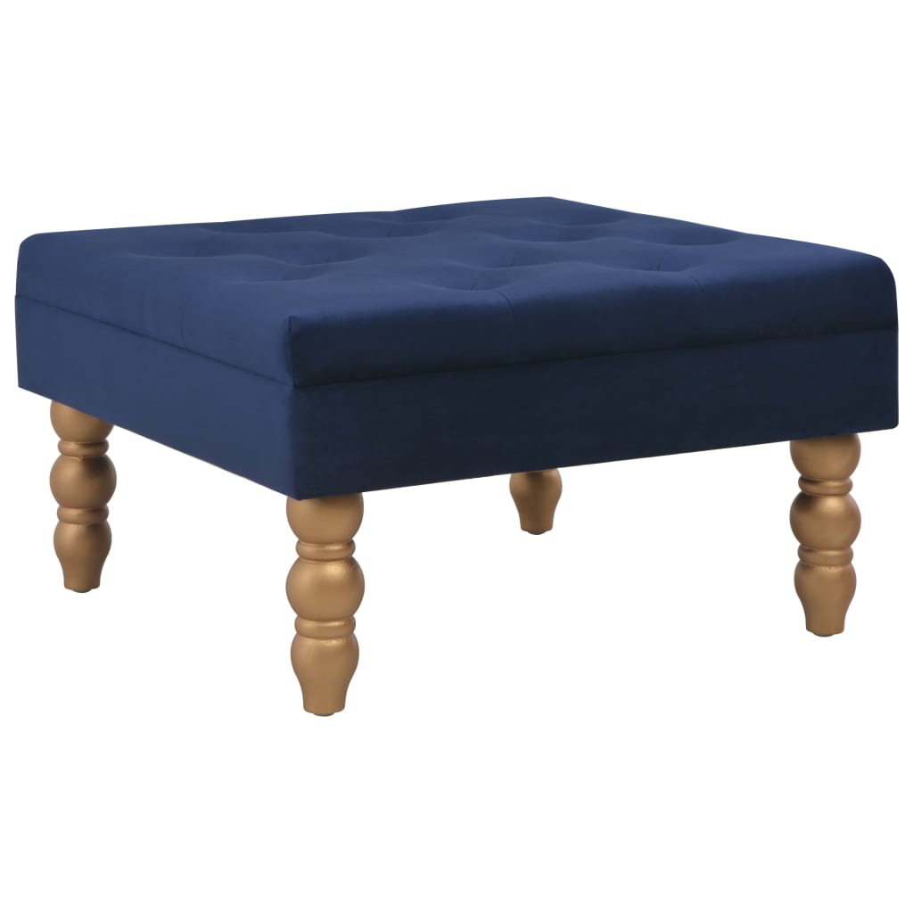 Tabouret Bleu marine 60x60x36 cm Velours - XIOS