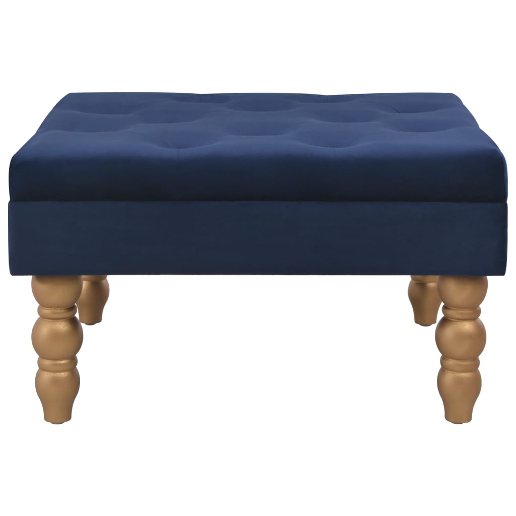 Tabouret Bleu marine 60x60x36 cm Velours - XIOS