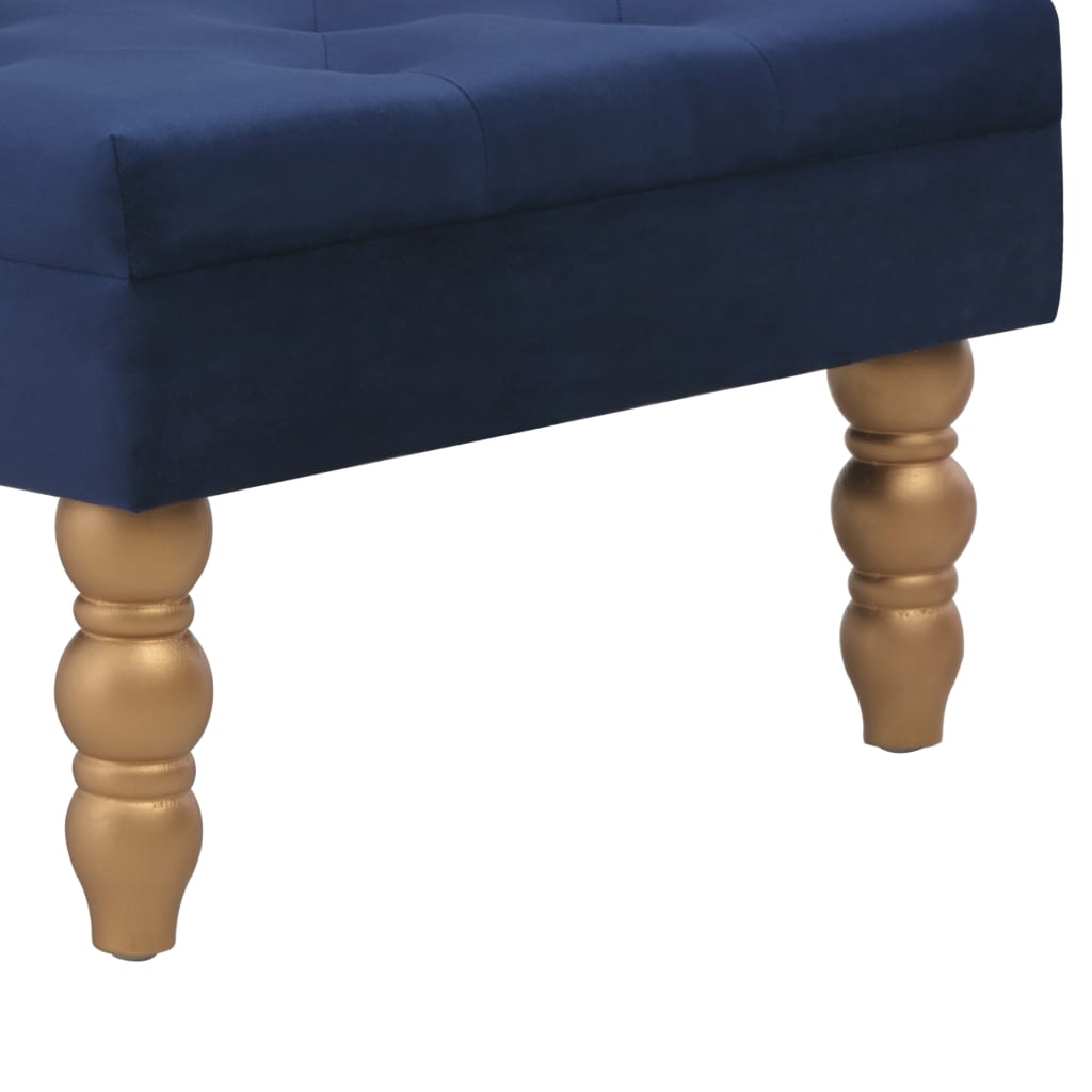Tabouret Bleu marine 60x60x36 cm Velours - XIOS