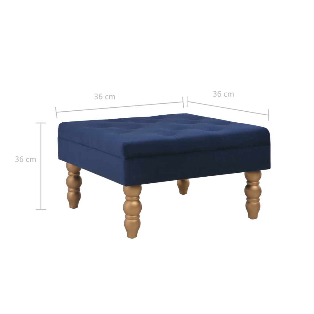 Tabouret Bleu marine 60x60x36 cm Velours - XIOS