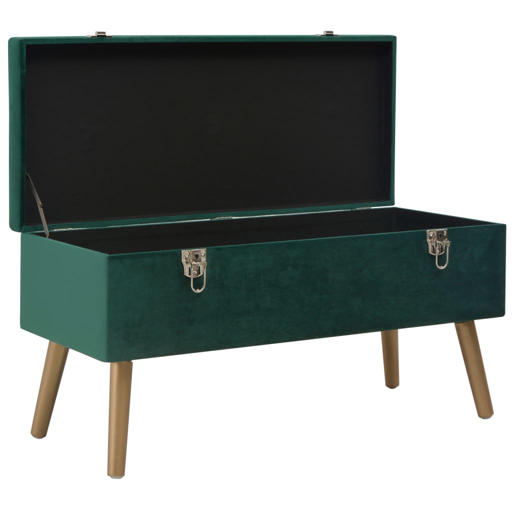Banc avec compartiment de rangement 80 cm Vert Velours - XIOS