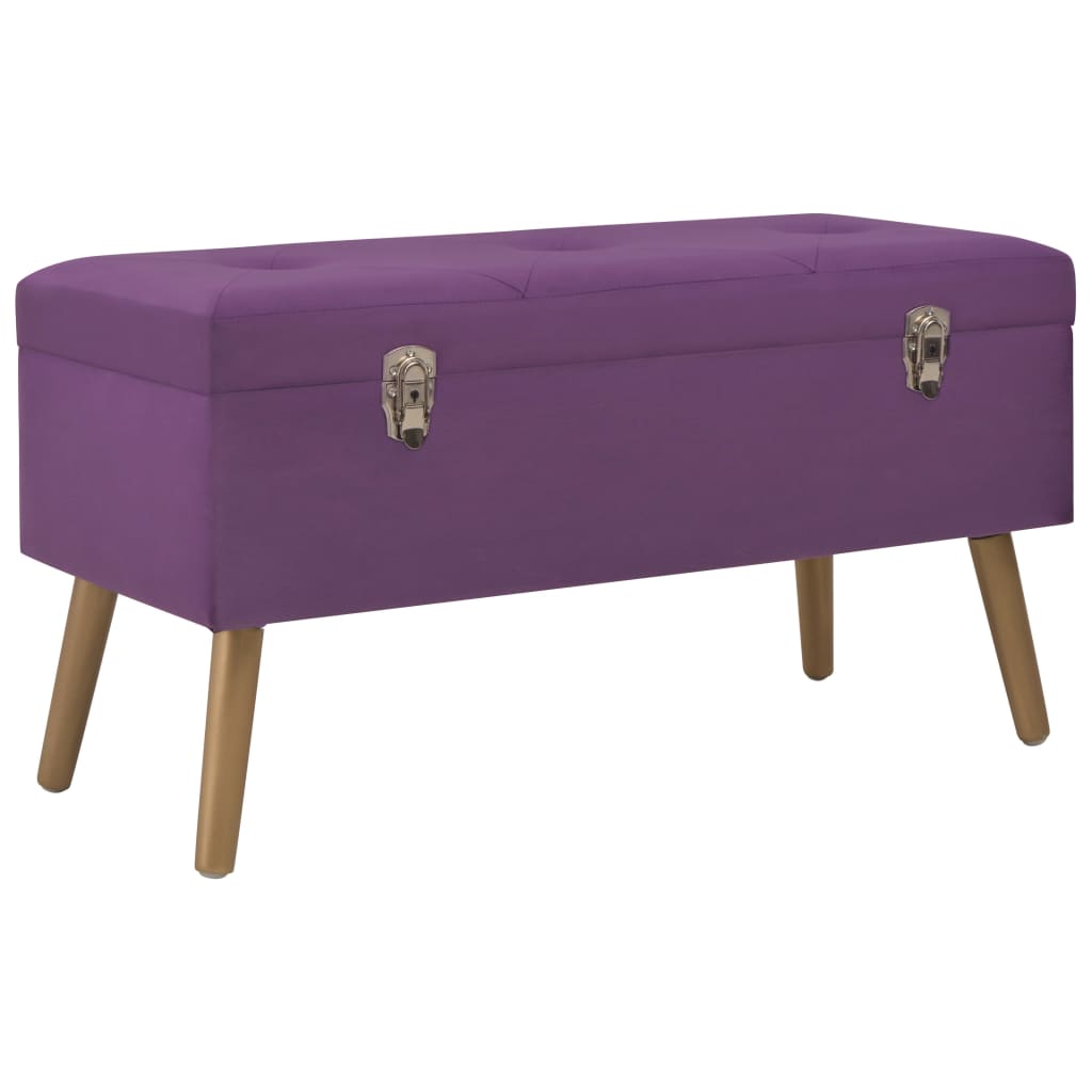 Banc avec compartiment de rangement 80 cm Violet Velours - XIOS