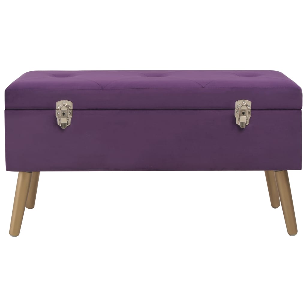 Banc avec compartiment de rangement 80 cm Violet Velours - XIOS