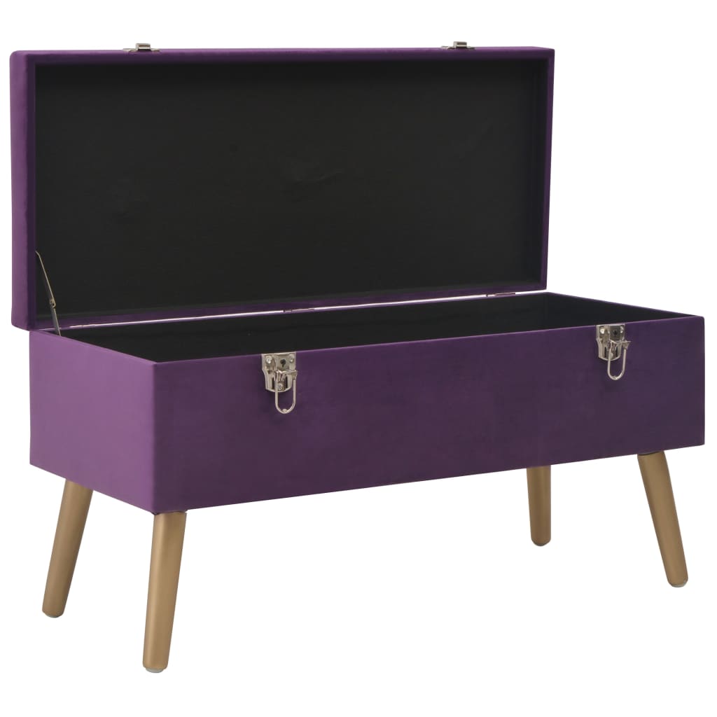 Banc avec compartiment de rangement 80 cm Violet Velours - XIOS