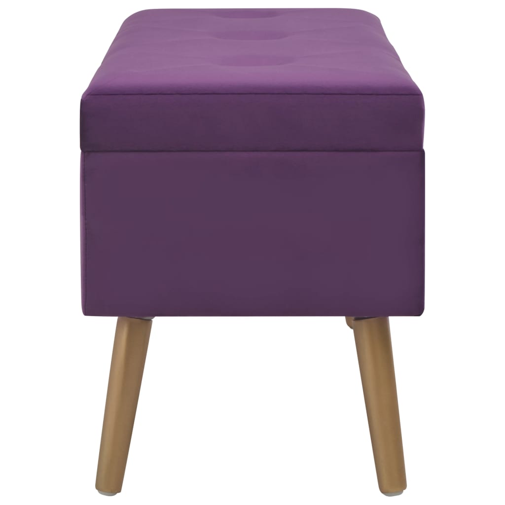 Banc avec compartiment de rangement 80 cm Violet Velours - XIOS