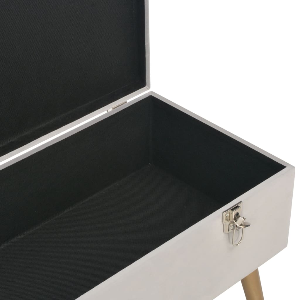 Banc avec compartiment de rangement 80 cm Gris Velours - XIOS