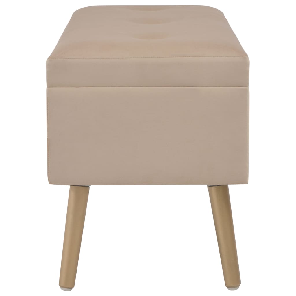 Banc avec compartiment de rangement 80 cm Beige Velours - XIOS