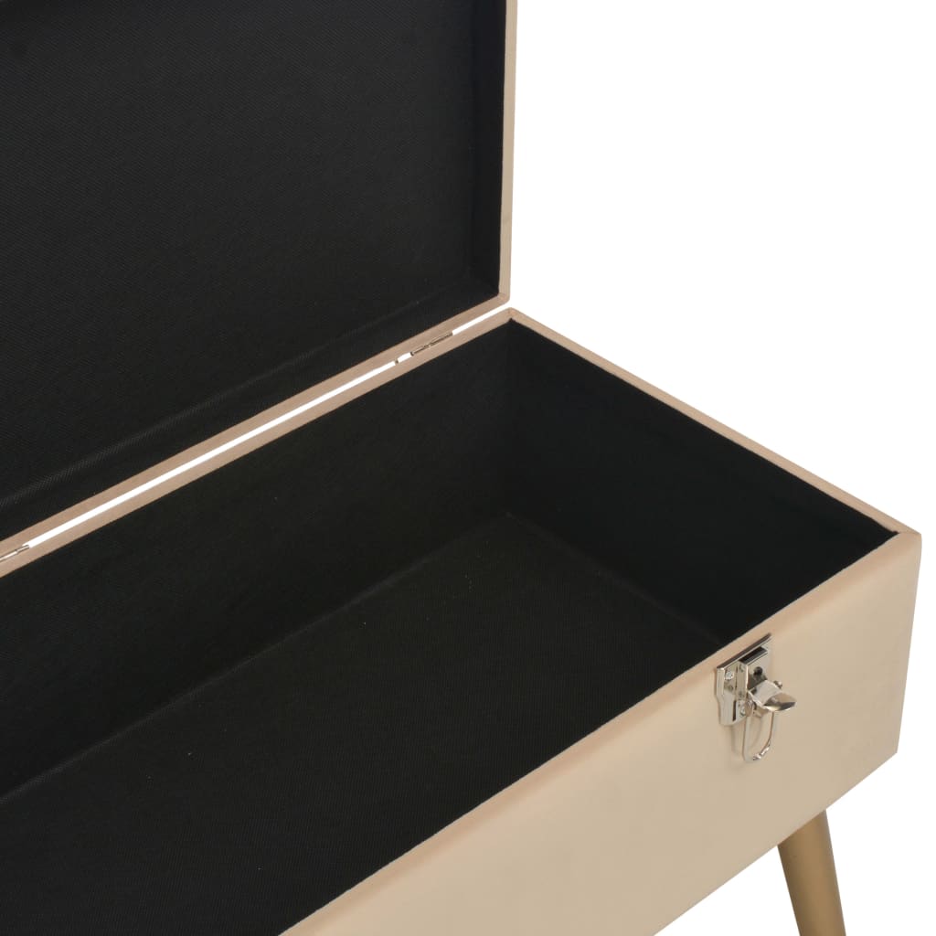 Banc avec compartiment de rangement 80 cm Beige Velours - XIOS