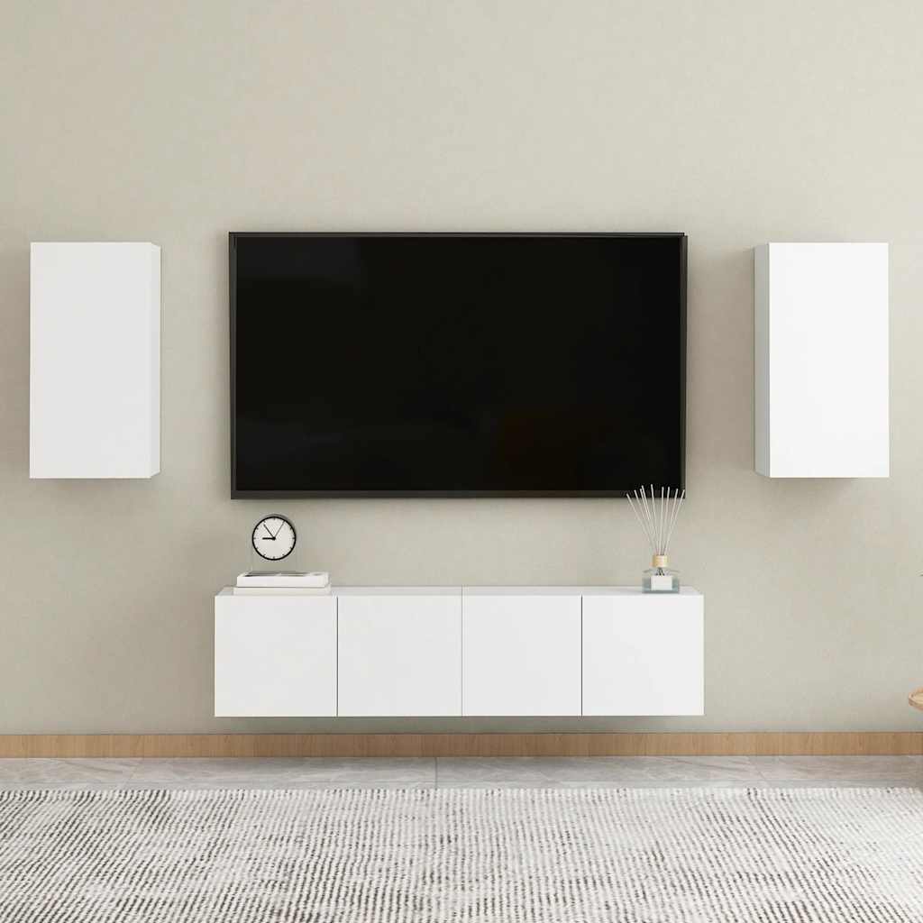 Meubles TV 2 pcs Blanc 30,5x30x60 cm Bois d’ingénierie - XIOS
