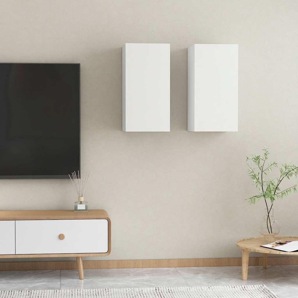 Meubles TV 2 pcs Blanc 30,5x30x60 cm Bois d’ingénierie - XIOS