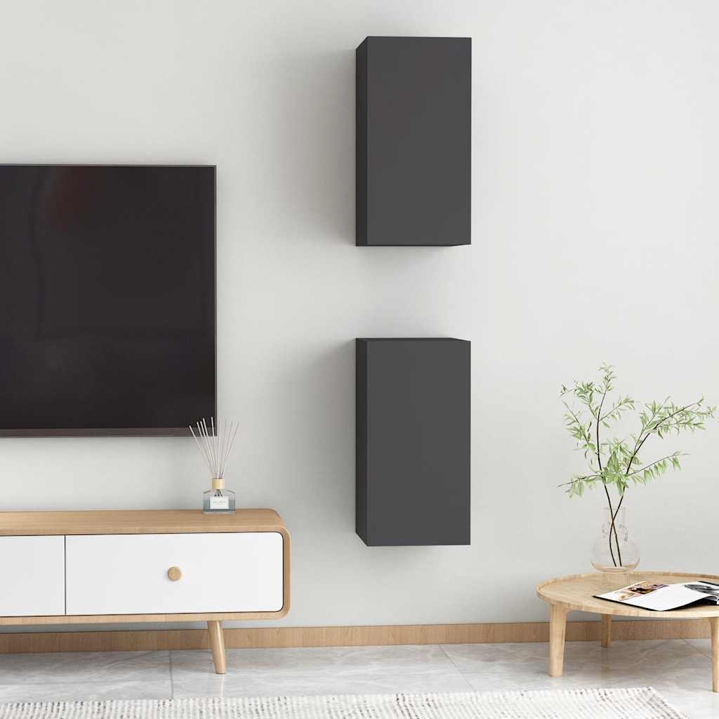 Meubles TV 2 pcs Gris 30,5x30x60 cm Bois d’ingénierie - XIOS