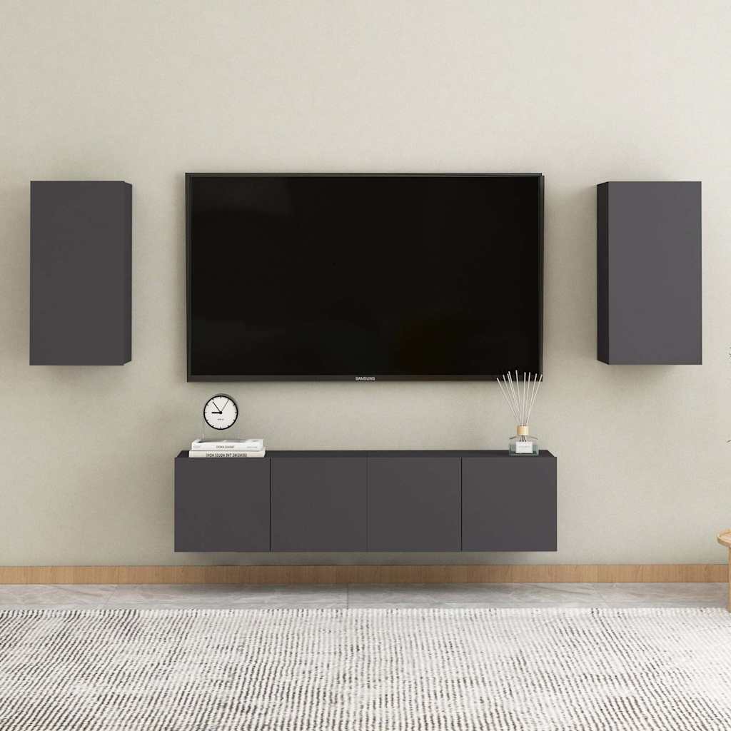 Meubles TV 2 pcs Gris 30,5x30x60 cm Bois d’ingénierie - XIOS