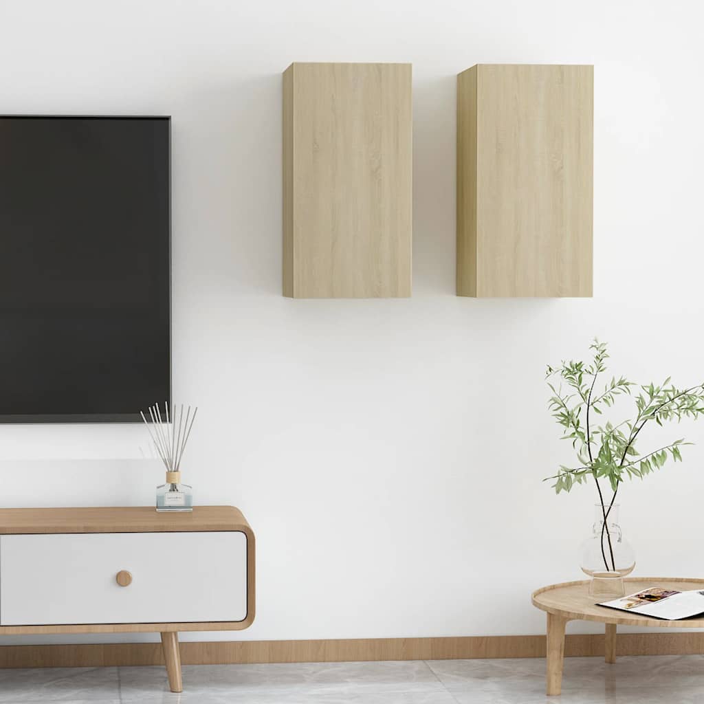 Meubles TV 2 pcs Chêne sonoma 30,5x30x60 cm Bois d’ingénierie - XIOS